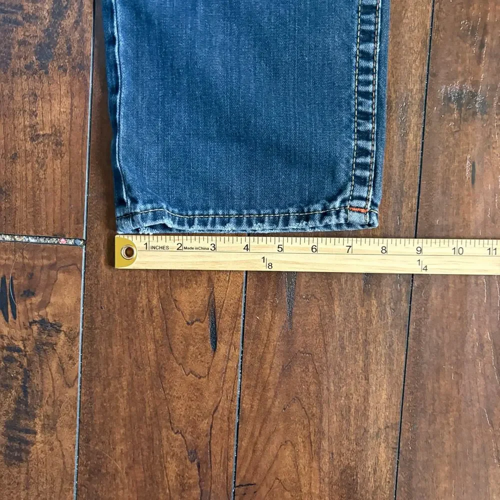 True Religion Jeans Mens 38x32 Blue Slim Fit Streetwear Faded Distressed